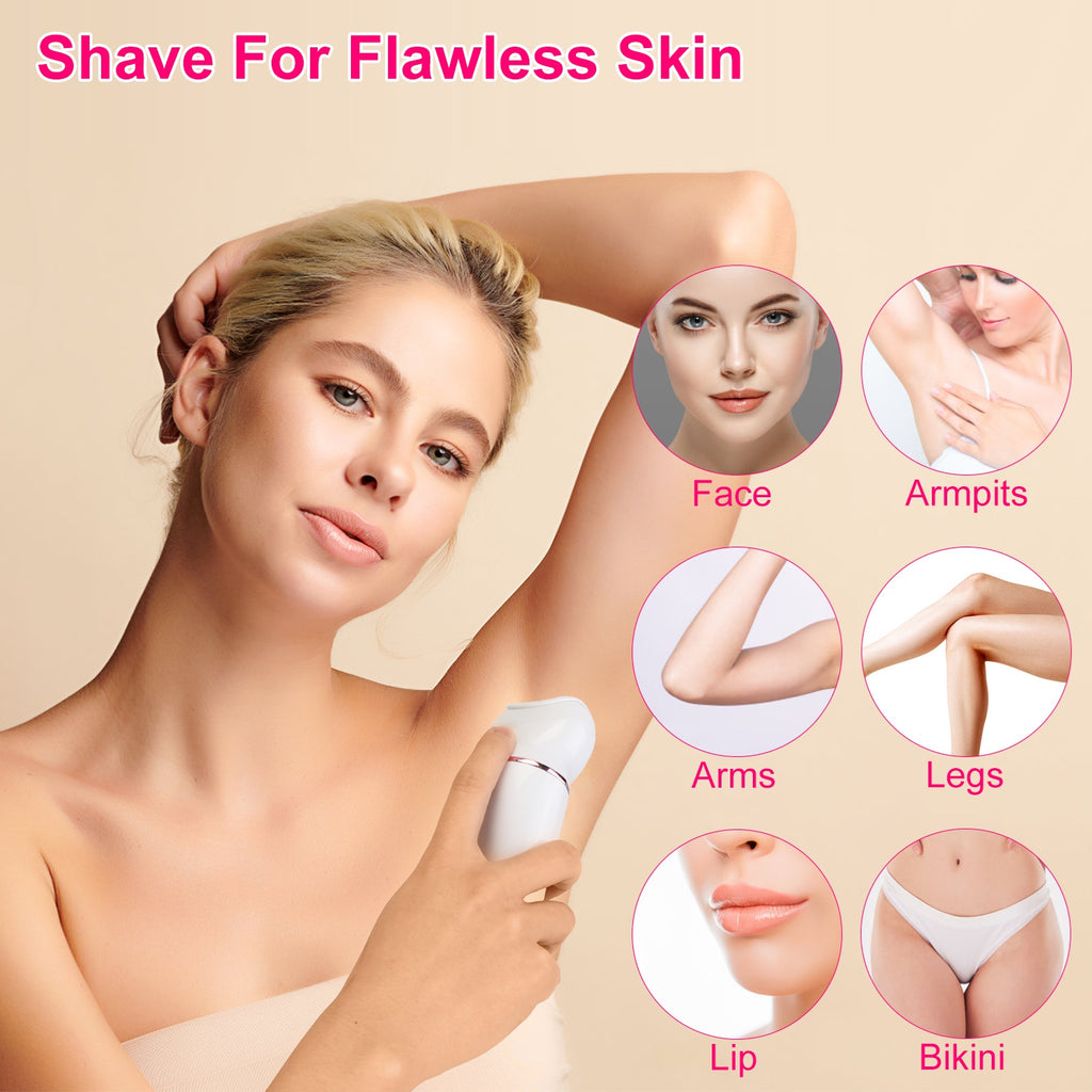 5-in-1 Electric Epilator for Women with LED Display, IPX7 Waterproof Grooming Kit, Rechargeable Shaver with Charging Base