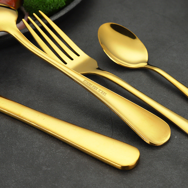 Luxury 24-Piece Stainless Steel Tableware Set – Premium Cutlery with Free 3–7 Day US Shipping