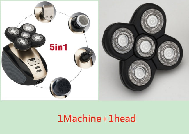 5-in-1 Electric Head Shaver for Men – Waterproof, Rechargeable & Fast Delivery (US Stock)