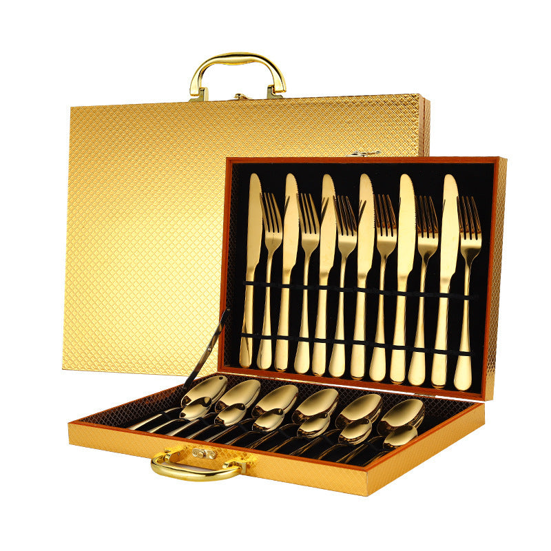 Luxury 24-Piece Stainless Steel Tableware Set – Premium Cutlery with Free 3–7 Day US Shipping