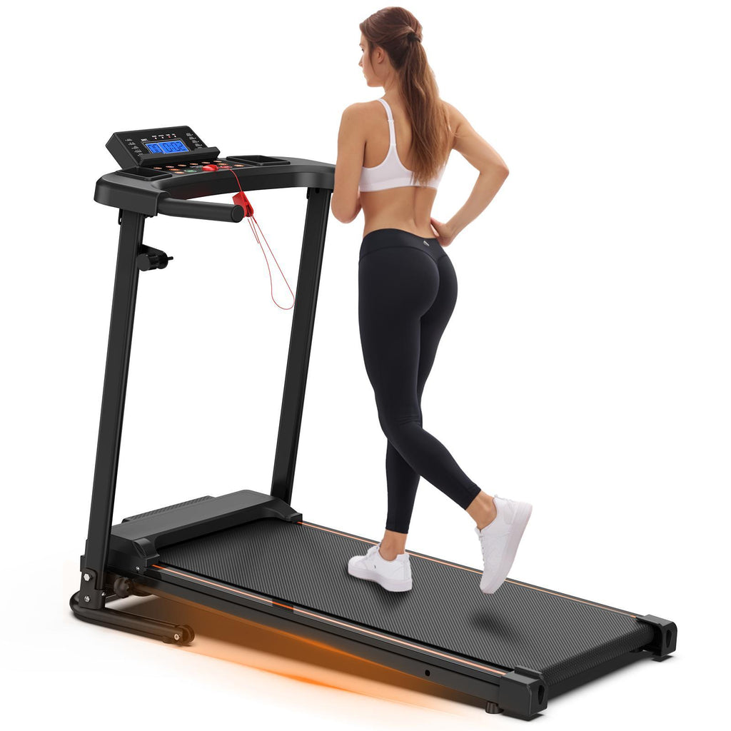 2.5HP Foldable Treadmill with App Control, Portable Home Walking Machine, 300LB Capacity, LED Display, Shock Absorption, Fast US Shipping