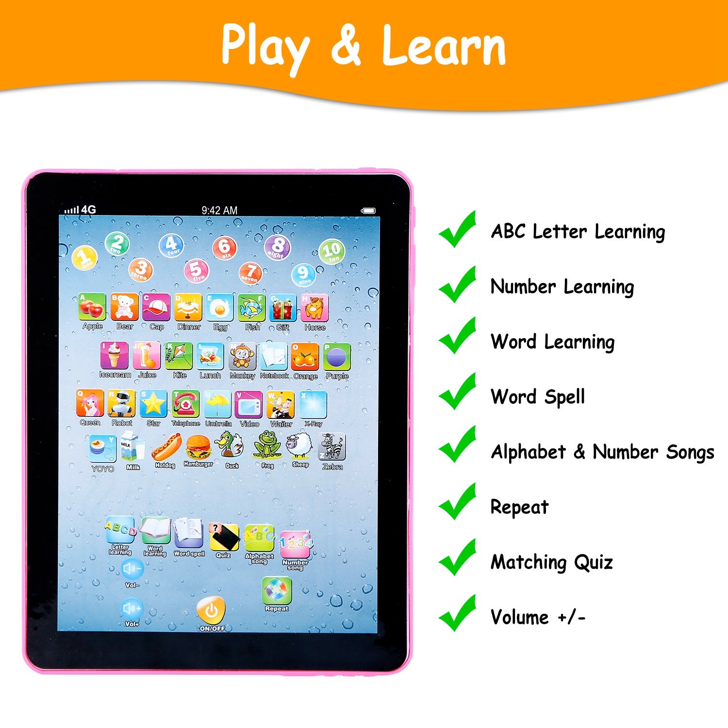Baby Learning Tablet – Educational Musical Toy for Toddlers (Ages 1–6) | Fast US Shipping