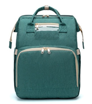 3-in-1 Diaper Bag Backpack with Foldable Baby Bed & USB Port – Large Capacity Travel Bassinet (Free Shipping 3–7 Days)