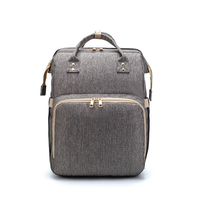 3-in-1 Diaper Bag Backpack with Foldable Baby Bed & USB Port – Large Capacity Travel Bassinet (Free Shipping 3–7 Days)