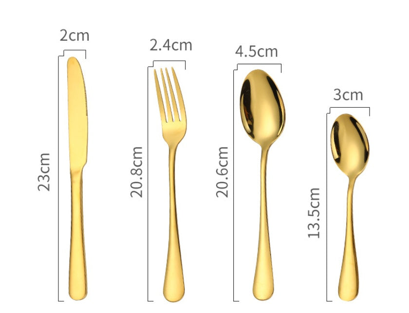 Luxury 24-Piece Stainless Steel Tableware Set – Premium Cutlery with Free 3–7 Day US Shipping