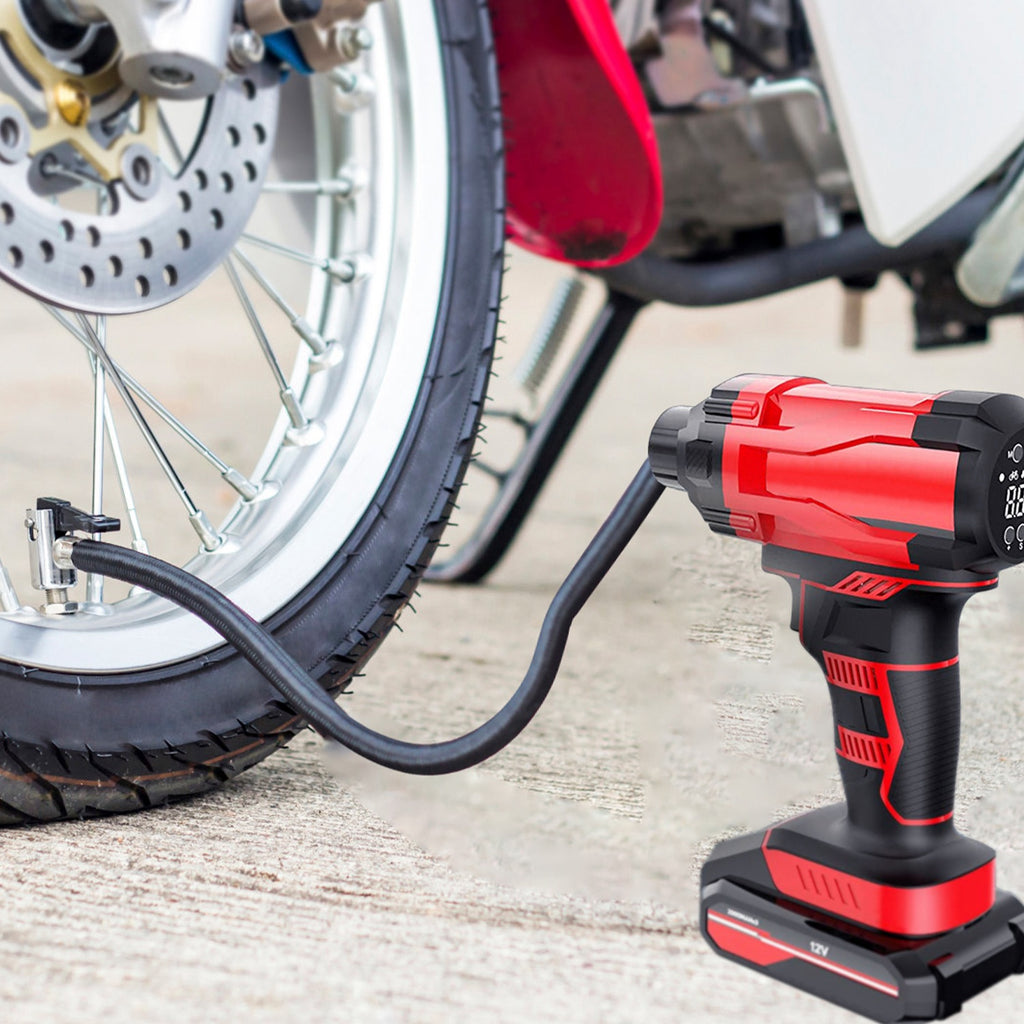 150PSI Cordless Tire Inflator – Portable Air Compressor with Digital Display, LED Light & Rechargeable Battery
