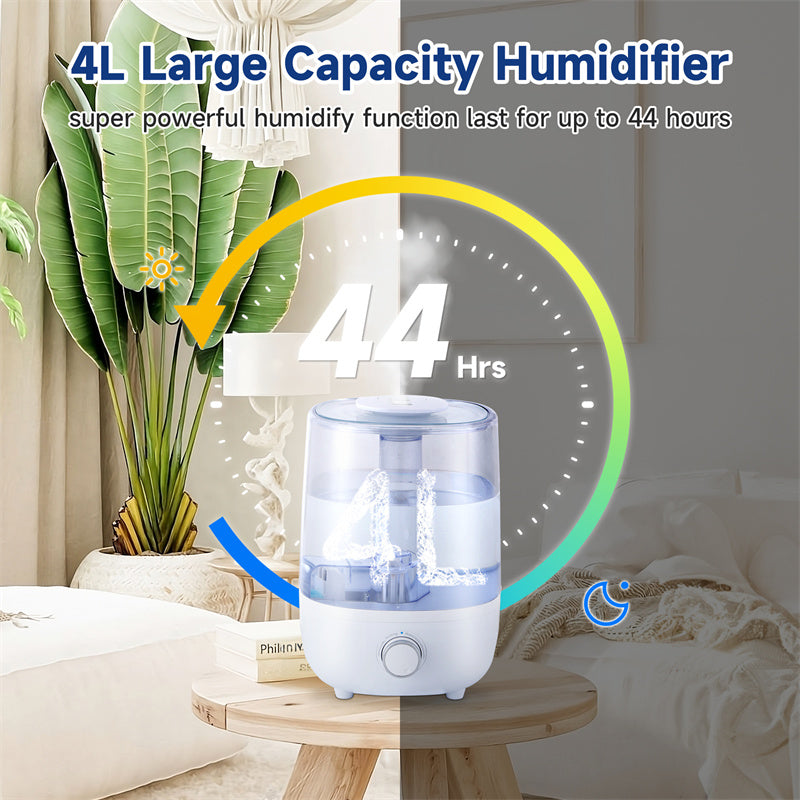4L BPA-Free Mechanical Humidifier with Low Water Protection – Fast US Shipping