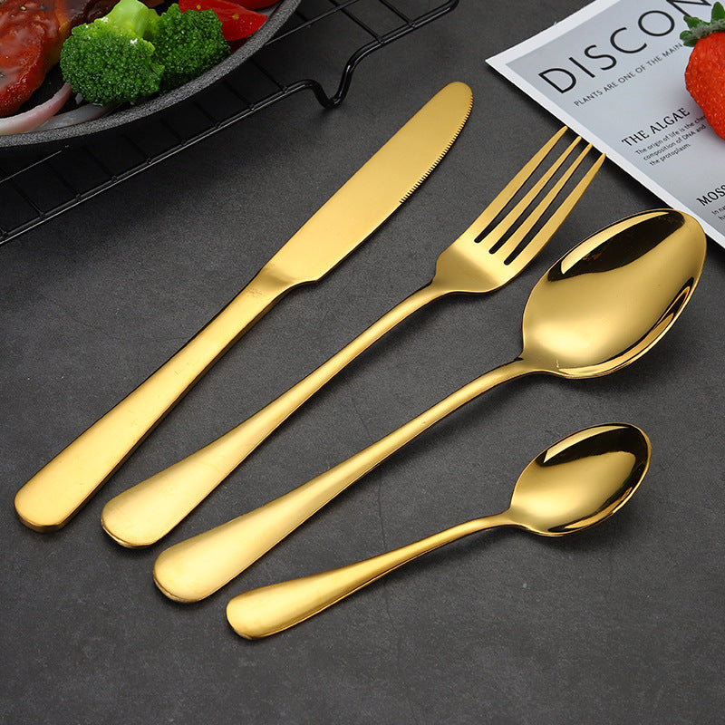 Luxury 24-Piece Stainless Steel Tableware Set – Premium Cutlery with Free 3–7 Day US Shipping