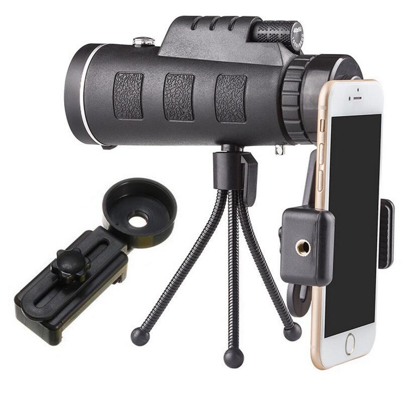 40x60 HD Monocular Telescope with Tripod, Compass & Phone Clip – Waterproof Zoom Scope for Outdoor Adventures