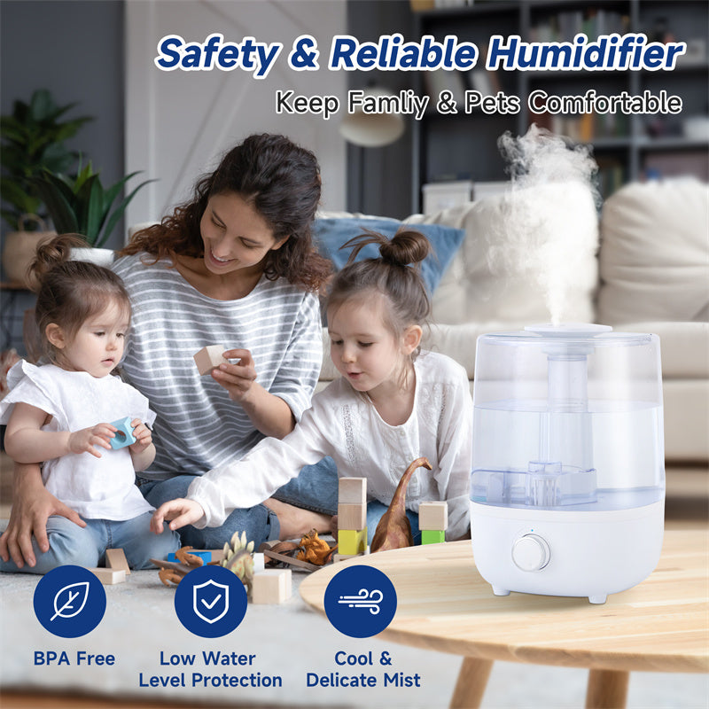 4L BPA-Free Mechanical Humidifier with Low Water Protection – Fast US Shipping