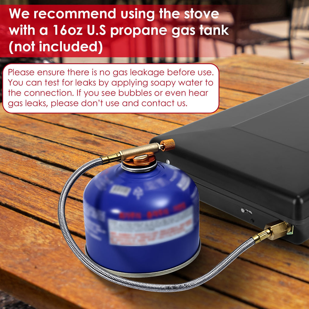 3-Burner Portable Camping Stove 20500 BTU Foldable Propane Gas Stove with Windproof Lid for Camping, RV, BBQ & Outdoor Cooking