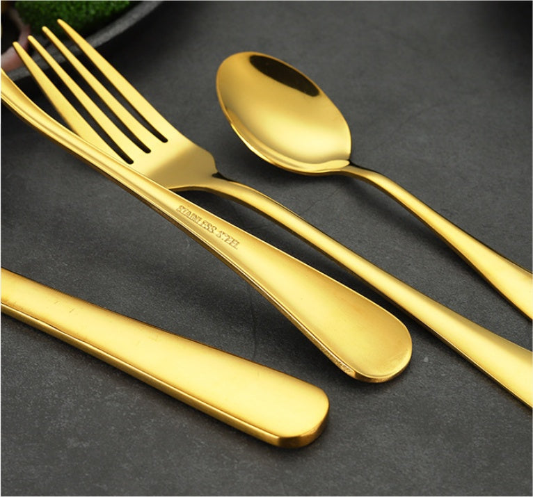 Luxury 24-Piece Stainless Steel Tableware Set – Premium Cutlery with Free 3–7 Day US Shipping