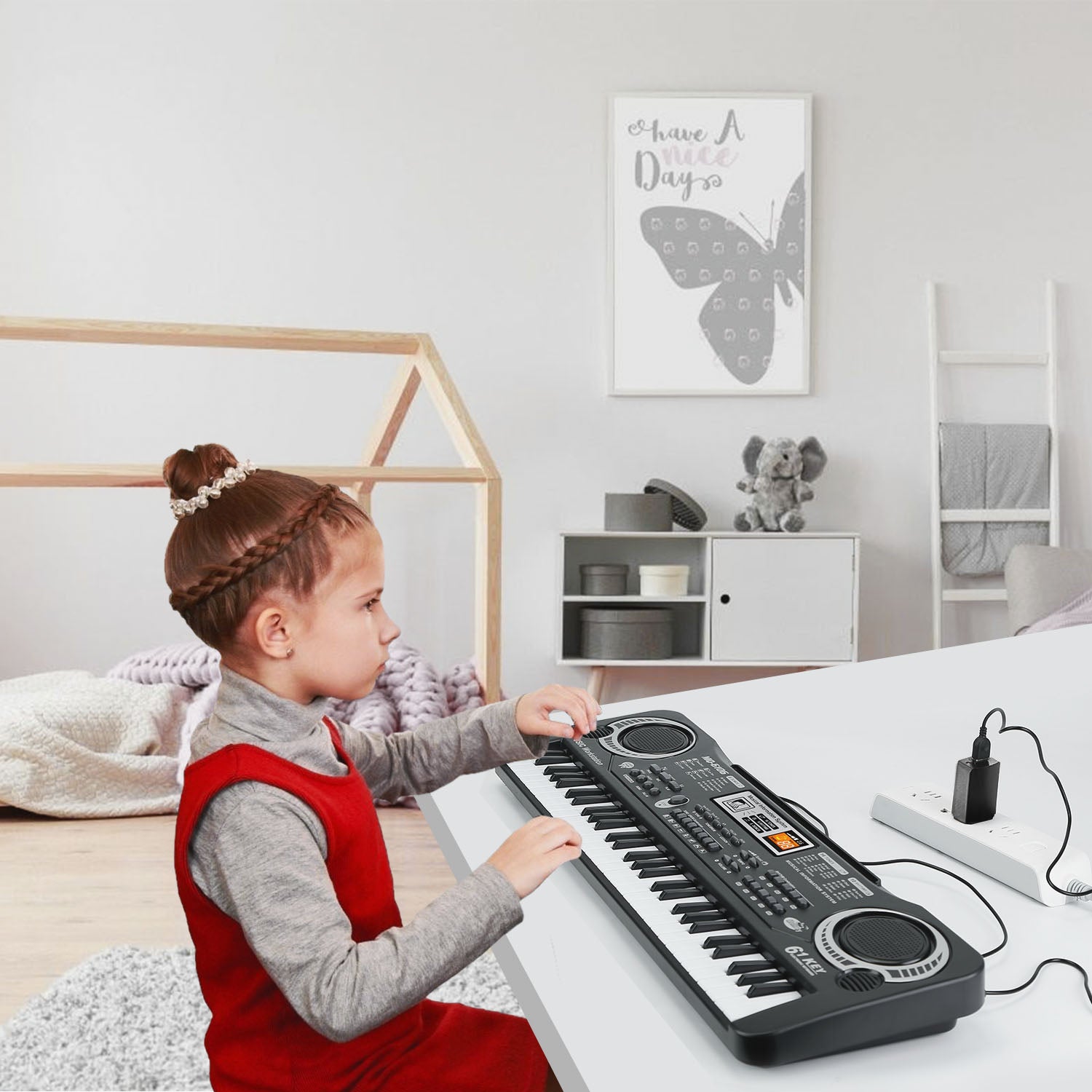 61-Key Digital Electronic Keyboard Piano with Microphone – Kids & Beginners | Fast US Shipping