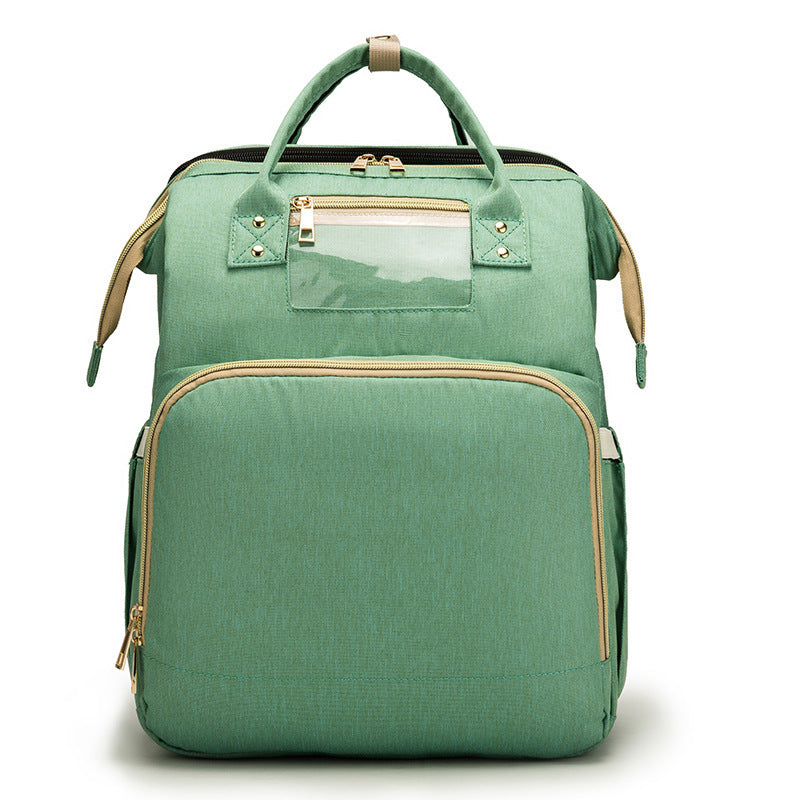 3-in-1 Diaper Bag Backpack with Foldable Baby Bed & USB Port – Large Capacity Travel Bassinet (Free Shipping 3–7 Days)