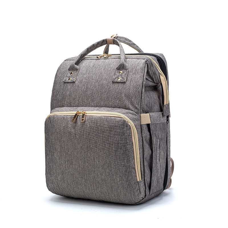 3-in-1 Diaper Bag Backpack with Foldable Baby Bed & USB Port – Large Capacity Travel Bassinet (Free Shipping 3–7 Days)