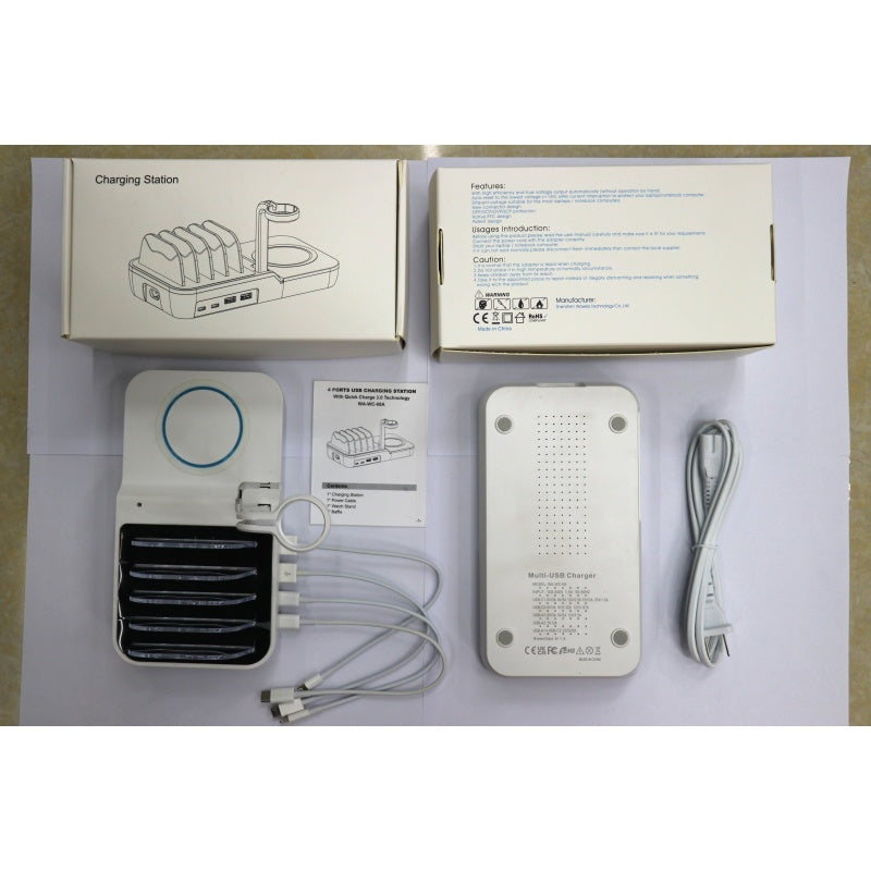 70W 5-in-1 Charging Station with 10W Wireless Charger – Fast USB-C PD & QC 3.0 Multi-Device Dock