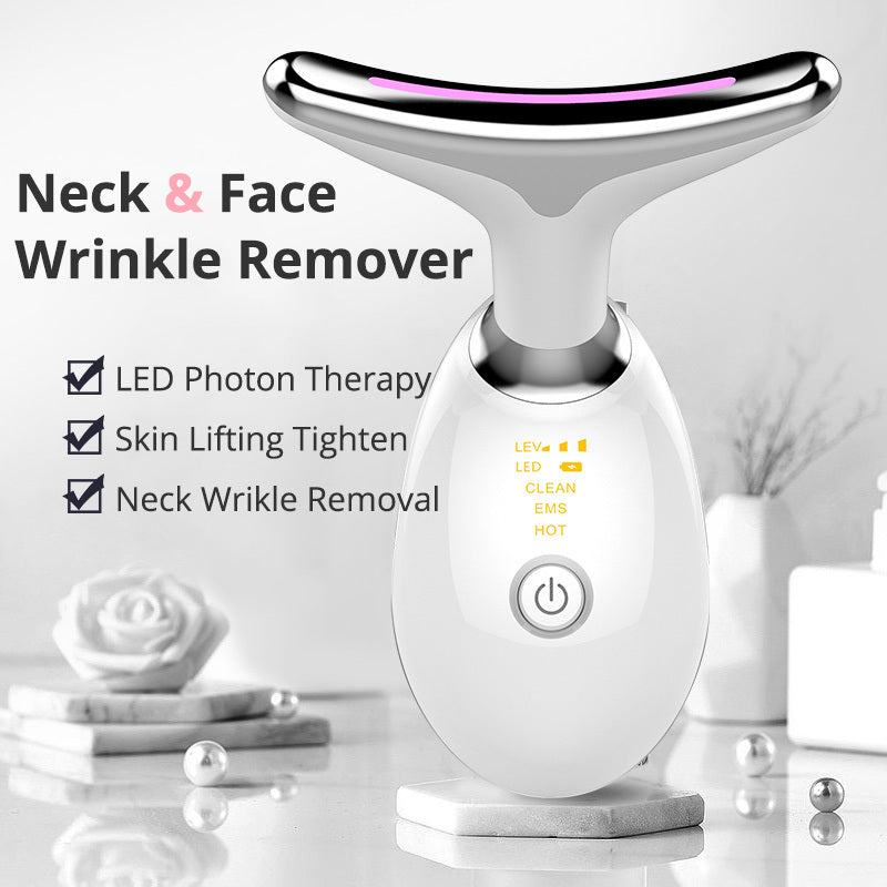Premium EMS Thermal Neck & Face Lifting Massager – LED Photon & Microcurrent Anti-Aging Device (US Stock)