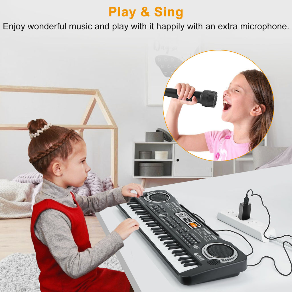 61-Key Digital Electronic Keyboard Piano with Microphone – Kids & Beginners | Fast US Shipping