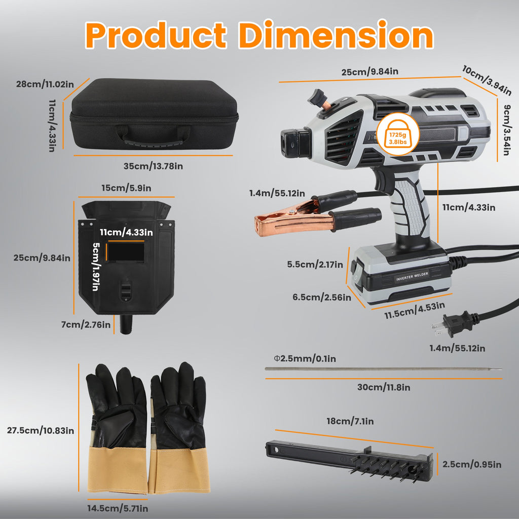 110V Portable Handheld Welding Machine 4600W | 20–120A ARC Welder with IGBT Inverter, UL Certified