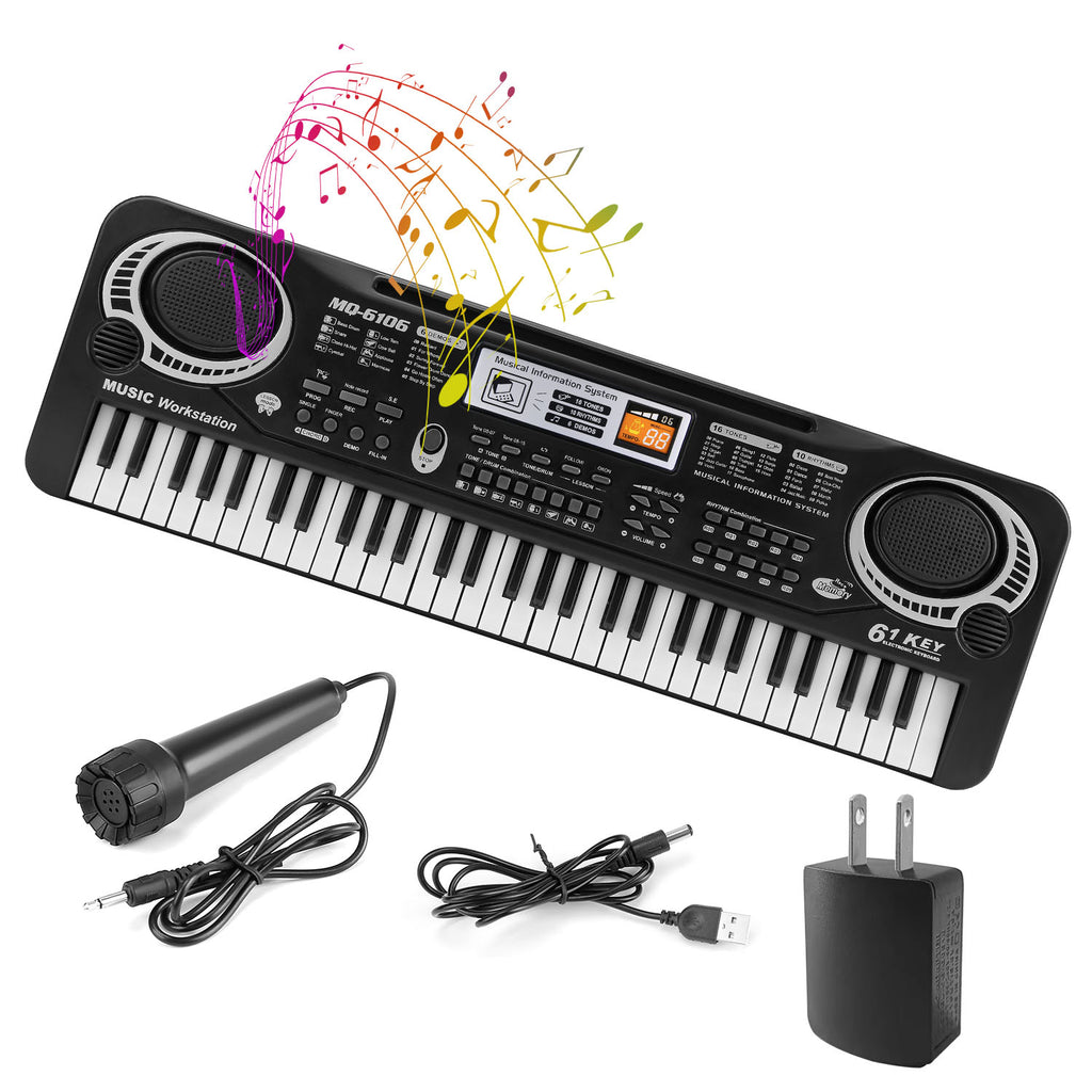 61-Key Digital Electronic Keyboard Piano with Microphone – Kids & Beginners | Fast US Shipping