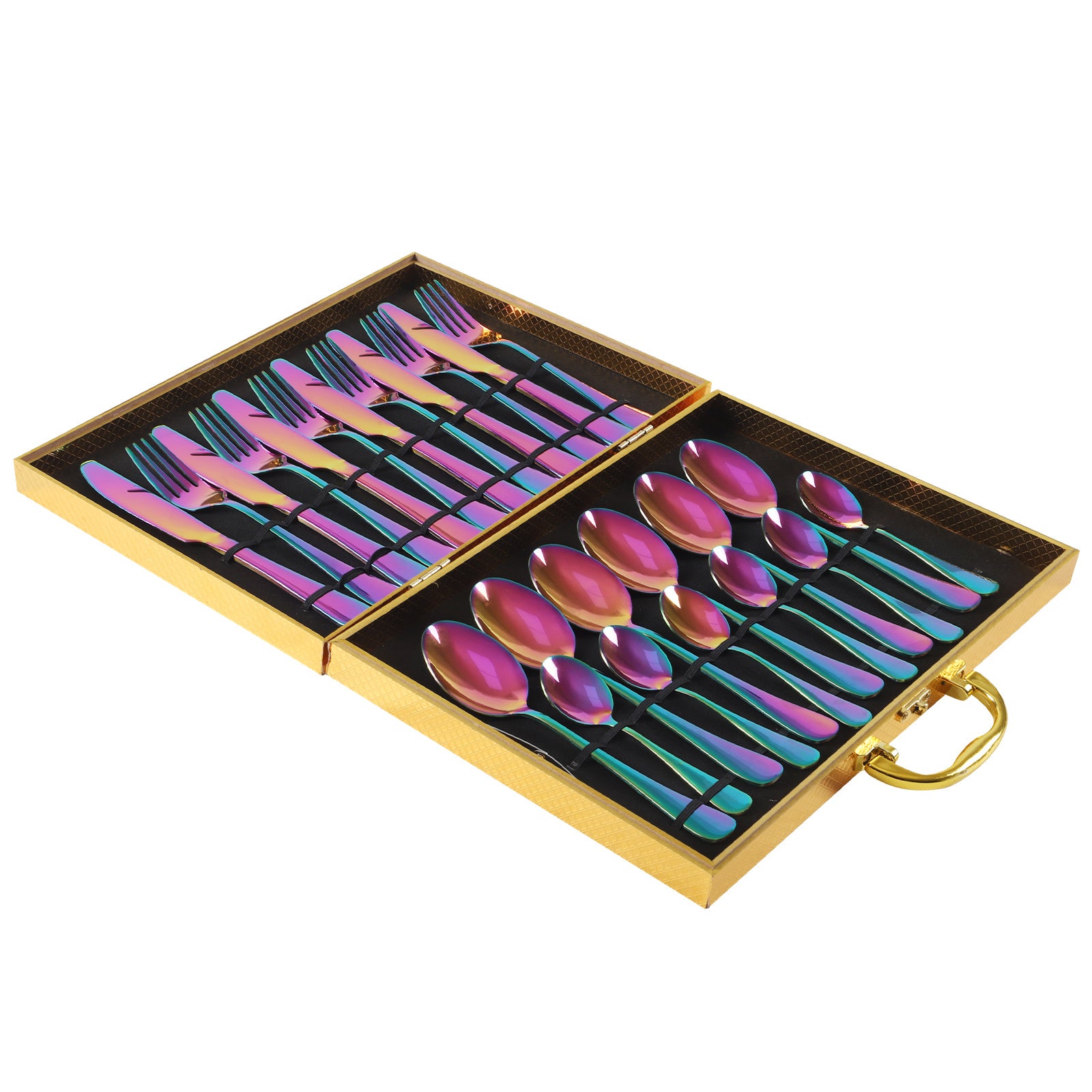 Luxury 24-Piece Stainless Steel Tableware Set – Premium Cutlery with Free 3–7 Day US Shipping