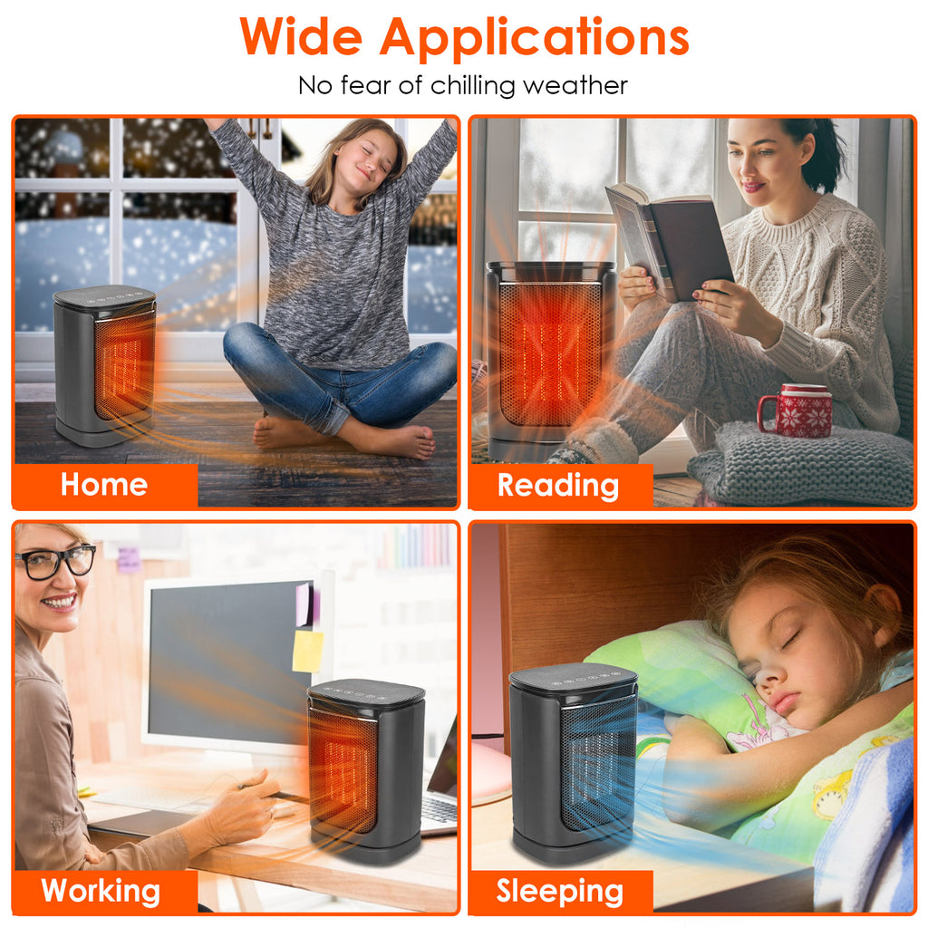 1500W Ceramic Space Heater with Remote Control, 90° Oscillation, Digital Display, Fast Heating – Free Shipping USA