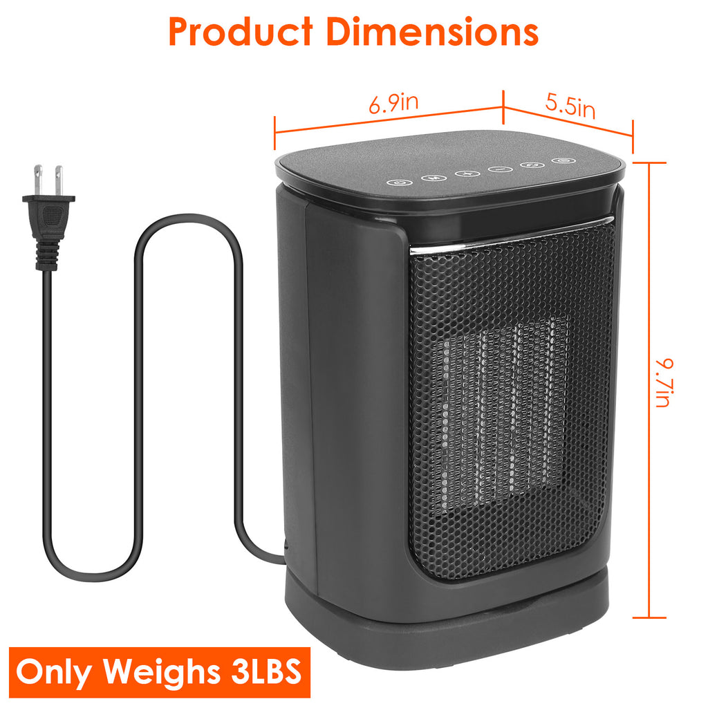 1500W Ceramic Space Heater with Remote Control, 90° Oscillation, Digital Display, Fast Heating – Free Shipping USA