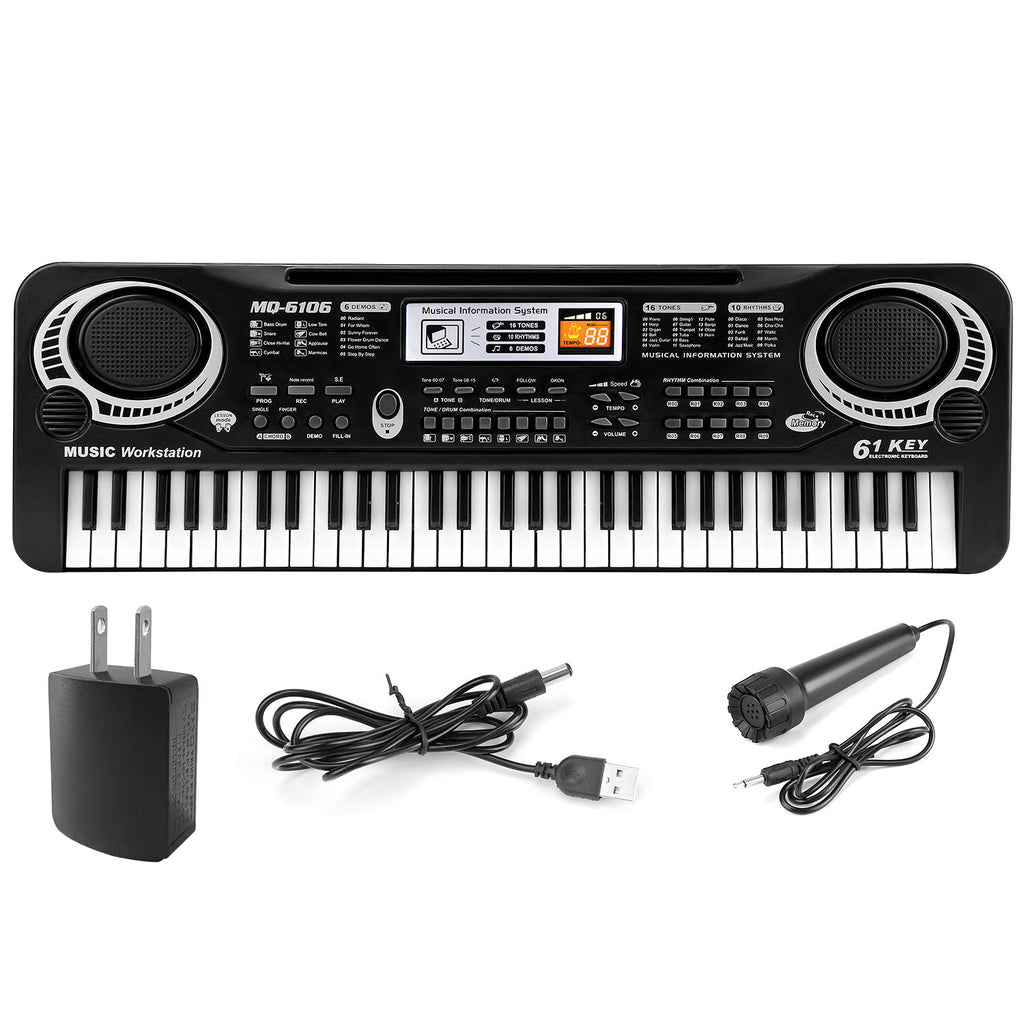 61-Key Digital Electronic Keyboard Piano with Microphone – Kids & Beginners | Fast US Shipping