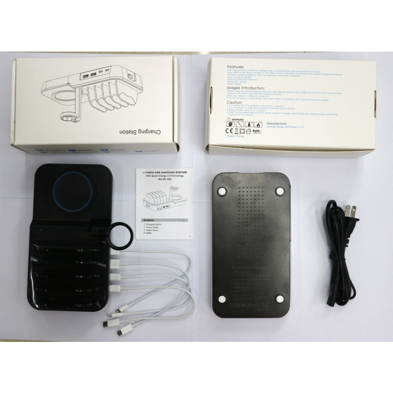 70W 5-in-1 Charging Station with 10W Wireless Charger – Fast USB-C PD & QC 3.0 Multi-Device Dock