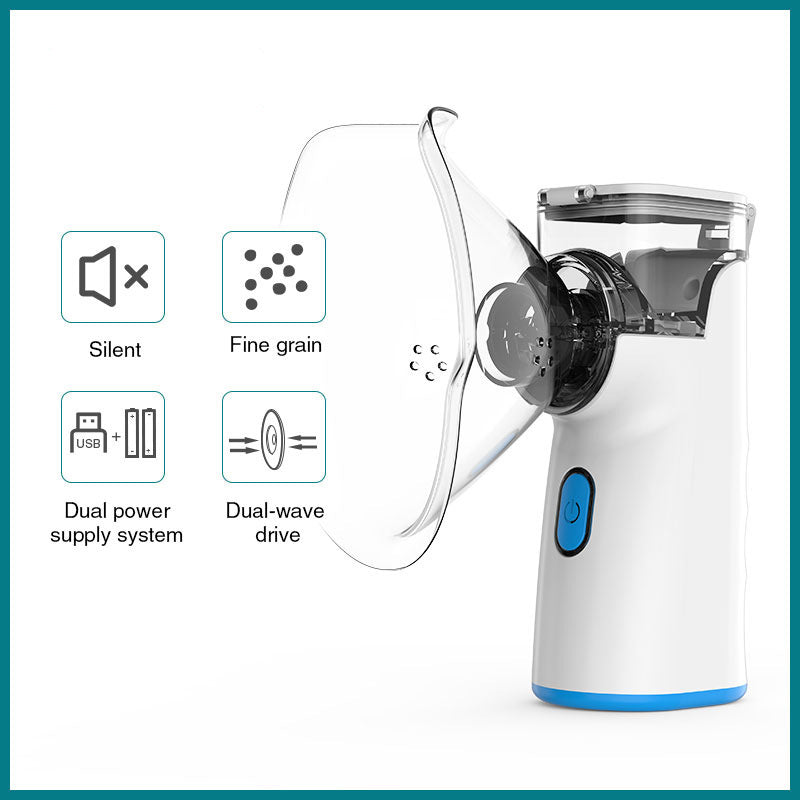 Portable Handheld Mesh Nebulizer for Adults & Kids – Silent USB/Battery Atomizer (US Stock)
